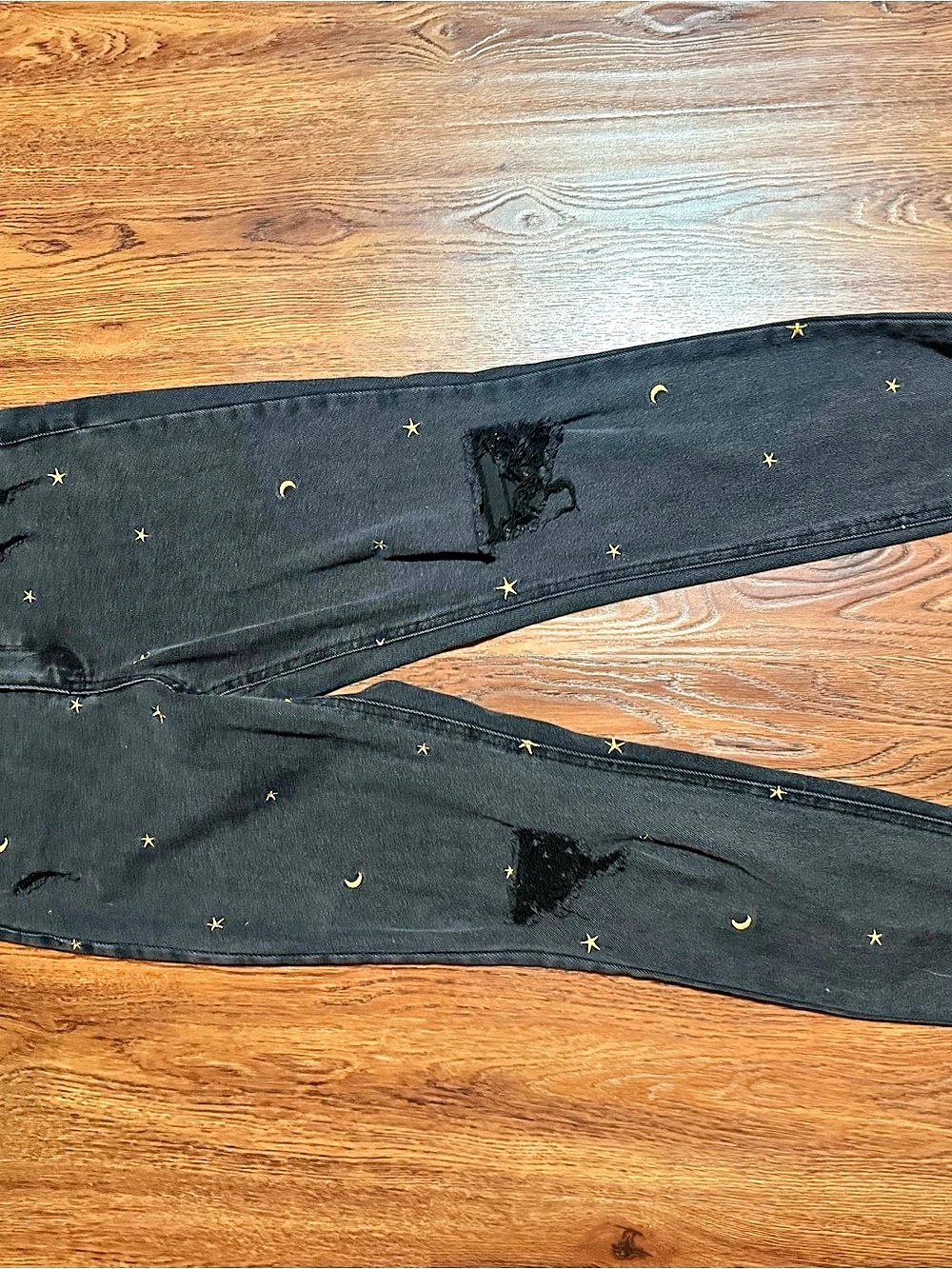 Free People Star & Moon Skinny Jeans Waist 26 Black